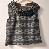 Image 1 of KylieJane Ruffle collar vest -black/grey
