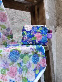 Image 1 of MONEDERO SENCILLO HORTENSIAS azul