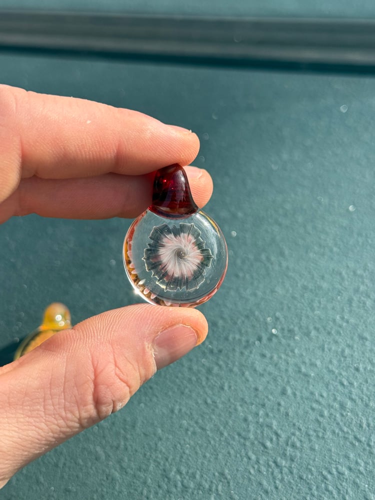 Image of Red/black flower pendant