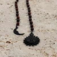 Image 1 of Red Jasper Sun & Moon Wrap Necklace