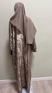 Image 6 of Korean shimmer fabric Puff sleeves butterfly Abaya comes with a matching scarf 