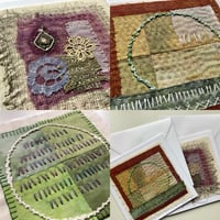 Image 1 of Original hand-stitched textile art greetings card