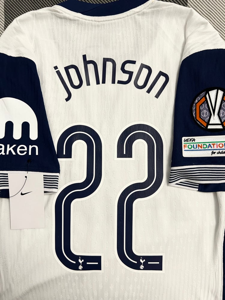 Image of Tottenham Hotspur “JOHNSON 22” Vaporknit 2024/25 Home Europa Final Shirt  (M)