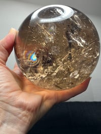 Image 1 of Golden Rutile In Smoky Quartz Sphere #1770