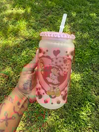 Image 1 of Bling Strawberry Girl Glass Can