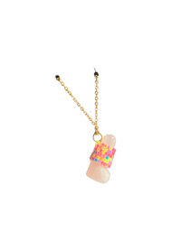 Image 1 of Rose Quartz Neon Peen Necklace 