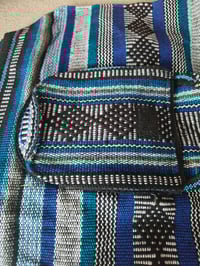 Image 2 of MALIA Mexican Baja woven fabric Backpack - BLUE