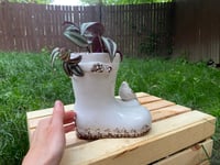 Image 3 of  Purple Tradescantia in White Boots with Bird