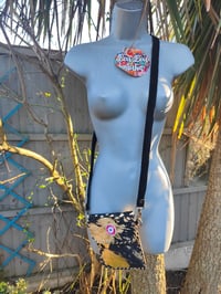 Image 2 of Woodstock cross body/ passport bag - Black and pink