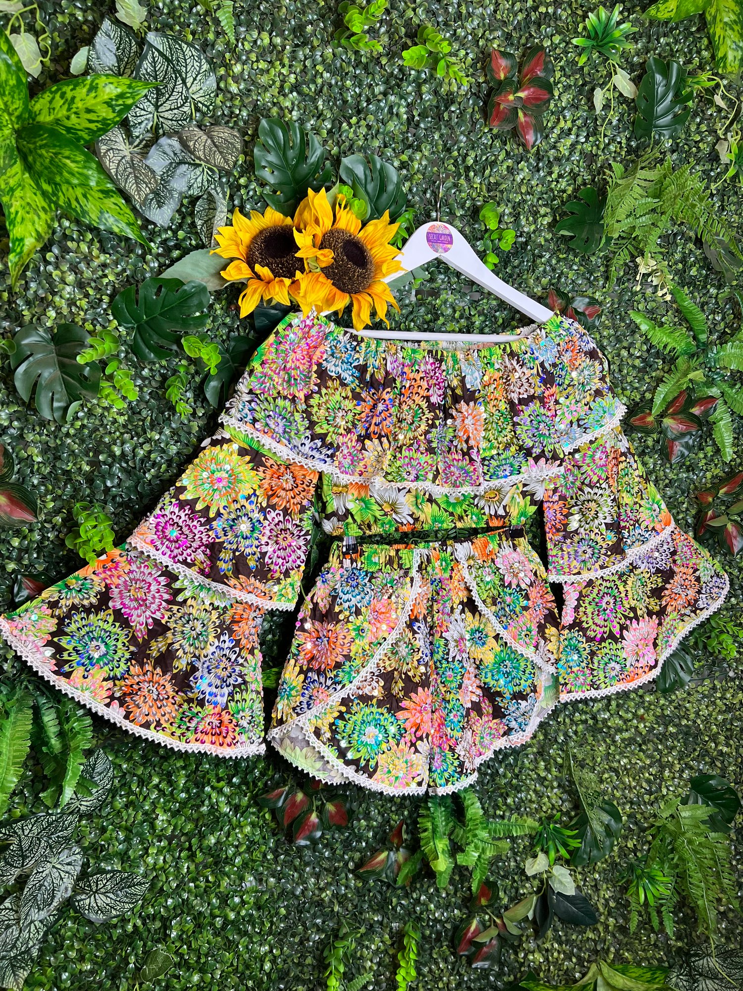 Image of Gypsy Soul Embellished Co ord - Green Floral