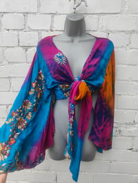 Image 1 of Wanderlust Stevie top rainbow tie dye