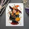 Mac & Cheese Witch Signed Art Print