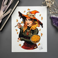 Image 1 of Mac & Cheese Witch Signed Art Print
