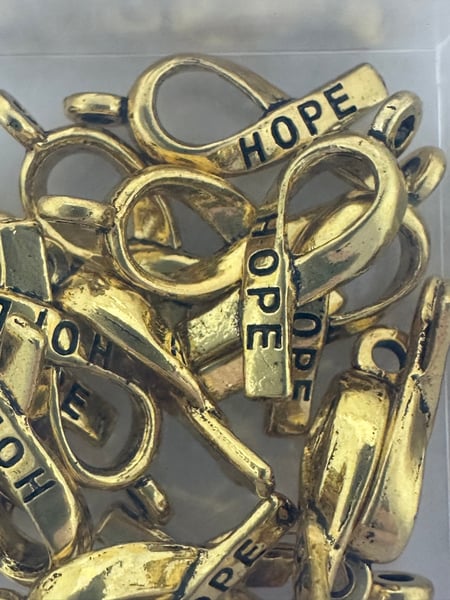 Image of Hope Ribbon Jewelry Making Charms - Free Shipping