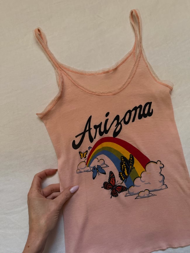 70s Arizona desert biker lace tank top