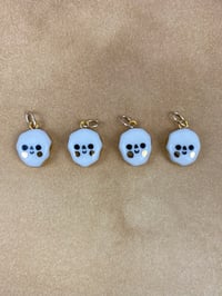 Image 1 of Tiny Happy Skull Charms - Gold Lustre
