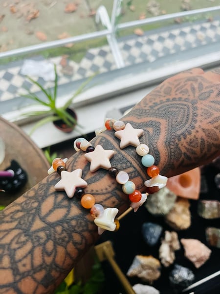 Image of Earth star agate hand made bracelet 