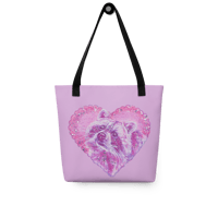 Image 1 of ‘Raccoon Valentine’ Tote Bag