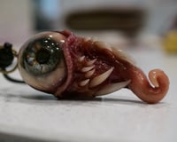 Image 4 of Twisted tongue pendant, OOAK Blue Green Glow