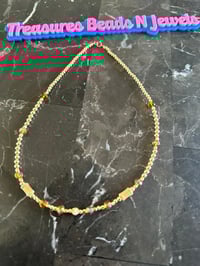 Image 1 of all gold large earrings and necklace