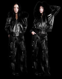 Image 3 of Black ‘Le Visere’ Fur Lined Leather Jacket