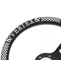Image 3 of VERTEX 13'' White Embroidery Deep Dish Steering Wheel