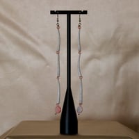 Image 1 of 3 tier Pink MOP & Dentalium Earrings