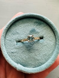 Image 1 of size 6.5 Malawi sapphire engagement ring in 14k white gold