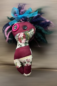 Image 2 of 80s Vibe Poppet Doll: Button Eye, Brushed Yarn Hair