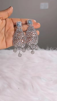 Image 5 of BBE_9109_American Diamond Big Earrings
