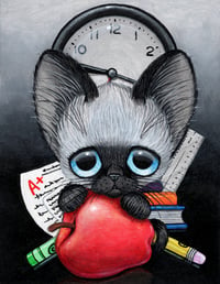 Image 1 of Siamese Cat Teacher Original Acrylic Painting 