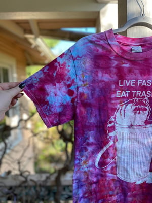 Image of SMALL Live Fast Eat Trash Tie Dye Shirt