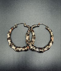 Image 4 of Vintage- Bohemian Bamboo Hoop Earrings