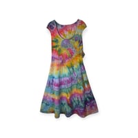 Image 1 of S Stretch Knit Fit and Flare Midi Dress in Euphoria Spiral Ice Dye