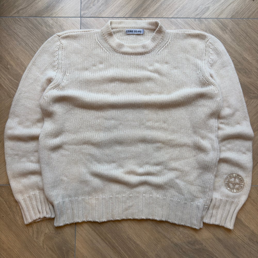 Image of AW 1999 Stone Island Embroidered Wool Sweatshirt, size large