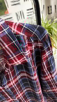 Image 2 of Light weight plaid button dress