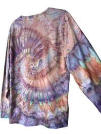 Image 6 of S Unisex Adult Soft Long Sleeve Tee in Ammonite Spiral Ice Dye