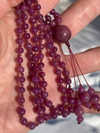 Image 6 of Genuine Ruby MINI Mala, Ruby Hand Knotted Gemstone Necklace, July Birthstone Necklace
