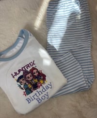 Embroided Coloured Sleeve Pyjamas