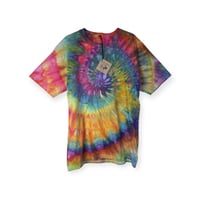 Image 1 of M Adult Combed Cotton Tee in Euphoric Spiral Ice Dye