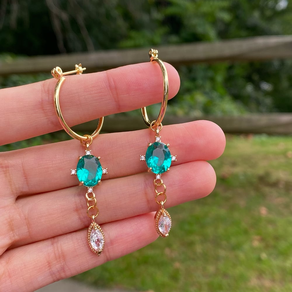 Image of ✨Lush Green Hoops Earrings ✨