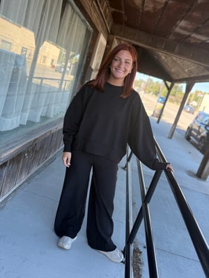 Image of Step it up black 2pc set (RESTOCKED)