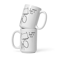 Image 1 of White glossy mug a fly 