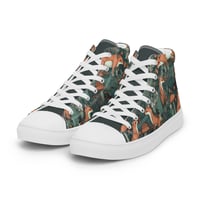 Image 11 of Boho Nature Cottagecore Inspired Fox Among Mushrooms Women’s high top canvas shoes