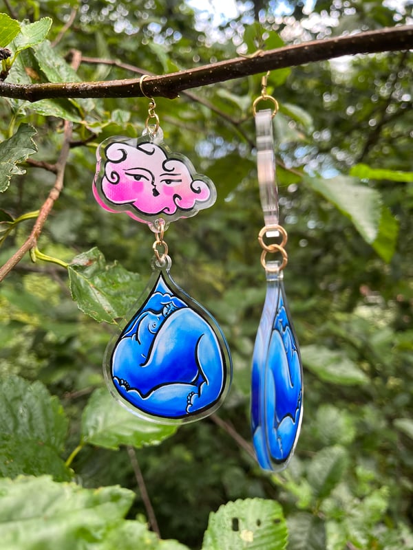 Image of 70% Cloud Acrylic Earrings 