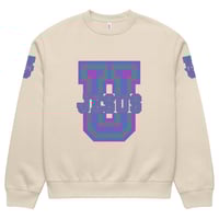 Image 5 of Jesus U Pink Teal Oversized crewneck
