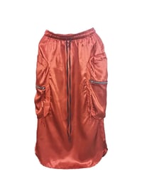 Image 3 of Satin Copper Cargo Skirt