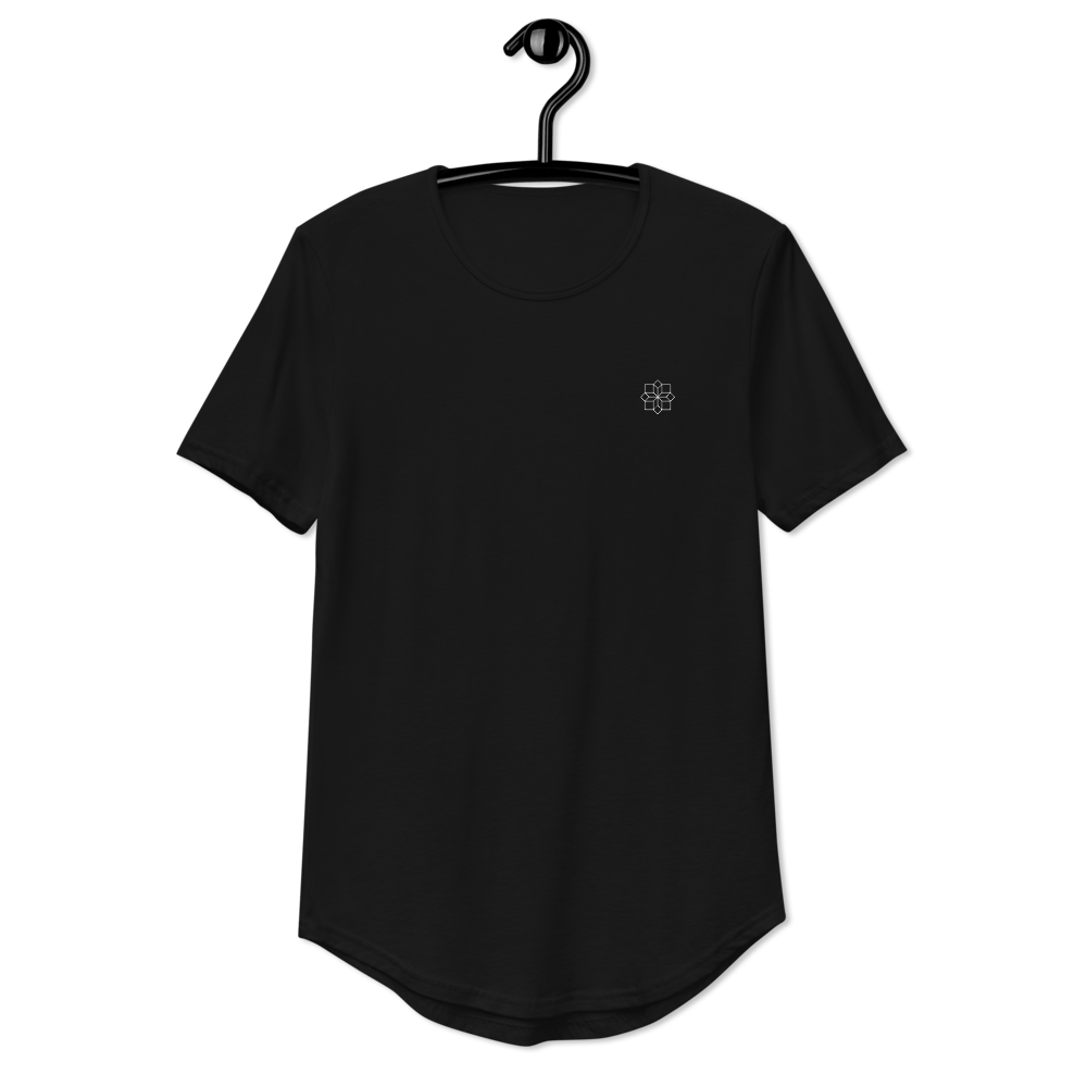 EMF Broadcast White Logo Men's Curved Hem T-Shirt