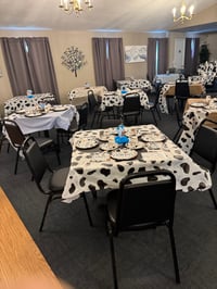 Image 4 of Plastic table set up for 6 people