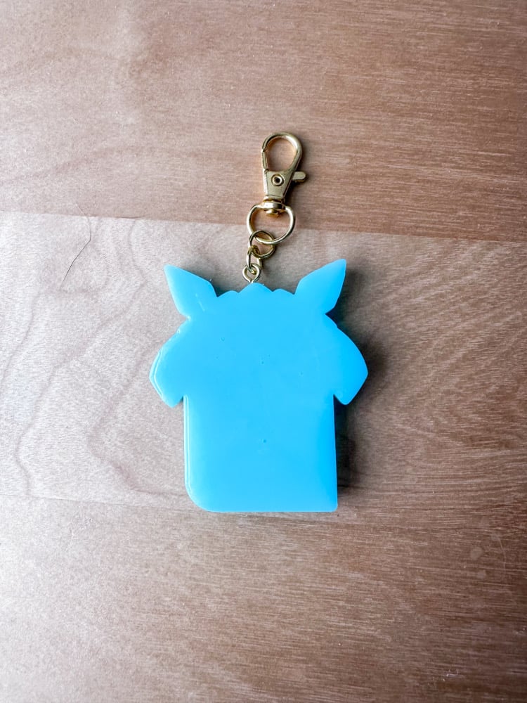 Image of Blue Water Poke Custom Resin Shaker Keychain